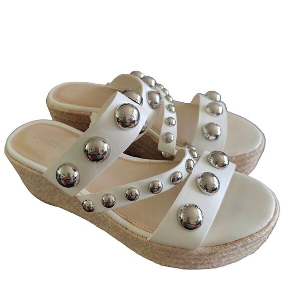 Marc Fisher Jalyn Embellished Espadrille Platform Sandal Wedges - Picture 1 of 11